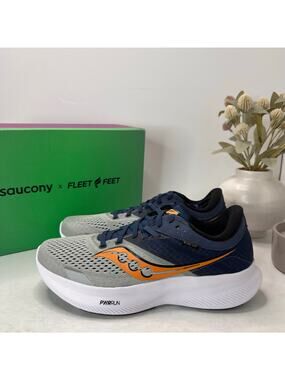 Saucony Ride 16 Neutral Sneaker Gray/Blue/Orange S20830-91 Men 8M NWB